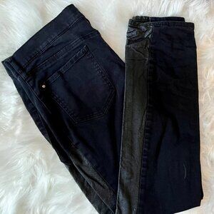 DKNY Jeans- Legging with Vegan Leather Trim Size 16